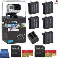 Gopro Hero 4 Black 8 Piece Charged Up Bundle Includes: Go Pro Hero4 Black + 5 Batteries + Charger + 2 16GB Memory...