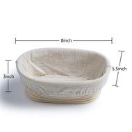 Banneton Proofing Basket 8&quot; Oval Banneton Brotform for Bread and Dough [FREE BRUSH] Proofing Rising Rattan Bowl...