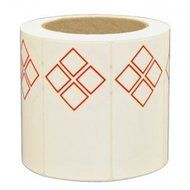 4.3125" x 8.375" - GHS Stock Thermal Transfer Labels, 4 Symbol Roll, Paper, Roll of 500 -COM-LB-GHS4