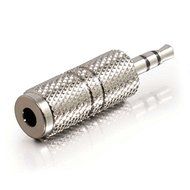 C2G / Cables To Go 40634 3.5mm Stereo Male to 3.5mm Mono Female Adapter (Metallic Silver)