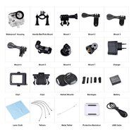 YELIN H8R Wifi Waterproof Action Camera (Black) + Sony IMX Sensor + Dual Screen + 170 Degree + 2.4G Remote+Extra... N6