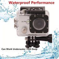 Action Camera 4K HD 1080P Waterproof Sport DV with 3 Color Panel (Silver)