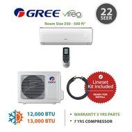 Gree VIR12230-141215 - 12,000 BTU 22 SEER Wall Mounted Mini Split Air Conditioner with Heat Pump 220V &amp; 15&#039; Line...