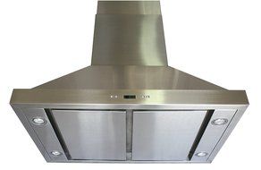 CAVALIERE 36" Island Mounted Stainless Steel Kitchen Range Hood 860 CFM Spagna Vetro Econo Series SV198B2-SP-I36 N4