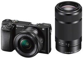 Sony A6000 Interchangeable Lens Digital Camera with SELP1650 and SEL55210 Lens Kit - Black (24.3MP) N3