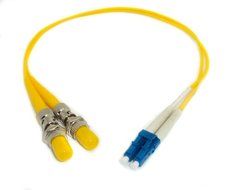 1ft Fiber Optic Adapter Cable LC (Male) to ST (Female) Singlemode 9/125 Duplex