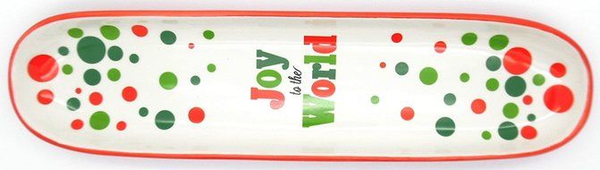 Joy to the World Tray - Tidbit Red and Green Poka Dots