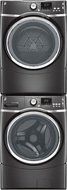 GE Diamond Gray Front Load Laundry Pair with GFWS1705HDG 27" Washer, GFDS175EHDG 27" Electric Dryer and GEFLSTACK...