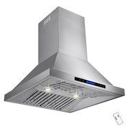 AKDY 30" Stainless Steel Wall Mount Halogen Light Kitchen Vent Cooking Fan Range Hood w/ Baffle Filters N2