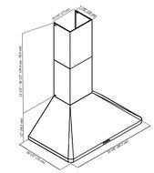 Ancona Rapido Chef II Pyramid 900 CFM Wall Mount Range Hood, 36-Inch N7