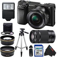 Sony Alpha a6000 ILCE6000 Camera with 16-50mm Lens and Sony E 55-210mm F4.5-6.3 OSS (Black) with the Pixi-Basic... N4