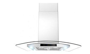 LOH8901-03 Kitchen Hood Vent Stainless Steel Mounted Tempered Glass Canopy and LED Lights, 36 Inch N4