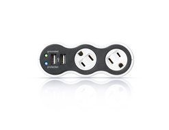 360 Electrical 36053 Power Curve Mobile Surge Protector with Rotating Outlet and USB Ports N3