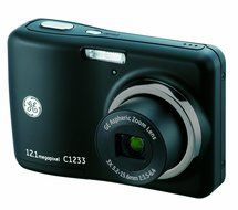 GE C1233 12MP Digital Camera with 3X Optical Zoom and 2.4 Inch LCD with Auto Brightness (Black) N3