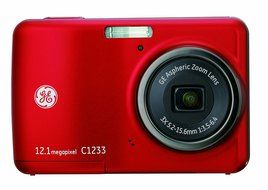 GE C1233 12MP Digital Camera with 3X Optical Zoom and 2.4 Inch LCD with Auto Brightness (Black) N4