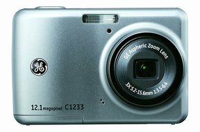 GE C1233 12MP Digital Camera with 3X Optical Zoom and 2.4 Inch LCD with Auto Brightness (Black) N5