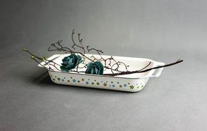 Finex Kitchen Premium Porcelain Enameled Steel Collection (Floral Design Series) Rectangular Loaf Pan - Retro... N2