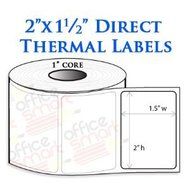 6 Rolls - 2x1.5 Direct Thermal Labels for Zebra GC420d GC420t GK420d GK420t GX420d GX420t LP2824 LP2422 TLP2824... N2