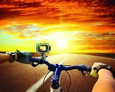 Sharper Image SVC555BL 720P Action Cam with Waterproof Case, Includes Bike and Helmet Mount (Blue)