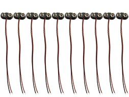 Hosyl Black Hard Plastic Housing T Type Wire 9V Battery Clip Connector 10 Pieces Pack N4