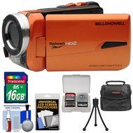 Bell &amp; Howell Splash HD WV50 Waterproof Digital Video Camera Camcorder (Orange) with 16GB Card + Case + Kit