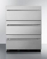 Summit SP6DSSTB7THIN 24&quot; Commercially Approved Three-Drawer Refrigerator 5.4 Cu.Ft. Capacity Automatic Defrost...