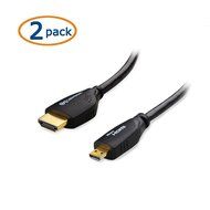 Cable Matters (2 Pack) High Speed Micro-HDMI (Type D) to HDMI (Type A) Cable 3D &amp; 4K Resolution Ready with Ethernet... N7