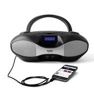 Tyler Portable Sport Stereo MP3/CD Boombox Player TAU104-BK with USB Charging Port for Phones and Tablets, USB... N3