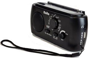 Kaito KA331 Portable Hand Crank AM/FM NOAA Weather Radio with Cell Phone Charger &amp; 3-LED Flashlight, Color Black N4