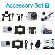 Mira-Tech Waterproof Action Camera 12MP 1080P HD with 2 Batteries and Free Accessories Kit (Wifi Silver) N4