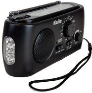 Kaito KA331 Portable Hand Crank AM/FM NOAA Weather Radio with Cell Phone Charger &amp; 3-LED Flashlight, Color Black N5