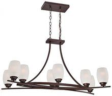 Minka Lavery 4958-267B 8 Light Island Light in Dark Brushed Bronze Finish w/Etched White Seeded Glass by Minka...