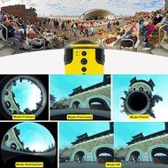 Auein 360 Degree Panorama Camera Wifi 1080P 30FPS 8MP Fisheye Film Source for Virtual Glasses VR Action Sports... N4