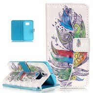 Galaxy S6 Edge Case,Galaxy S6 Edge Cover,ikasus Shiny Glitter Diamond Colorful Art Painting PU Leather Flip Wallet... N8