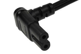 SF Cable 6ft USA low profile angled NEMA 1-15P 2 Prong Plug to IEC C7 with 18/2 SPT-2 Wire