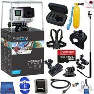 Gopro Hero 4 Black 14 Piece Excursion Bundle Includes: Go Pro Hero4 Black + Case + Floaty Bobber + Chest Strap...
