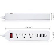 Power Strip, JBonest 1250W 10A 3 USB Ports with 3 Outlet Surge Protector Charging Ports Station Mini Power Strip... N5