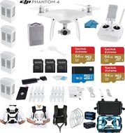 DJI Phantom 4 Quadcopter Drone Kit with 4 Batteries and Accessories (10 Items)