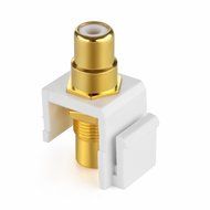 TNP RCA Keystone Jack Insert Connector (5 Pack) Socket Female Snap In Adapter Port Gold Plated Inline Coupler... N3