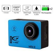 Waterproof Action Camera 12MP 1080P HD with 2 Batteries and Free Accessories Kit(Blue) N4