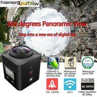 SEREE S2-BK Ultra HD 4K 360 Degree Action Waterproof Panoramic Sport DV Camera Multi-mode WIFI VR Camera &hellip; (Black)