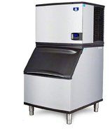 Manitowoc ID-0503W_B-400 550 Lb Water Cooled Full Cube Ice Machine w/ Storage Bin