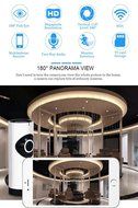 VSSPEED Panoramic Fish Eye Lens IP Camera Wifi Wireless Night Veresion APP Remote Control 180 Degree Wi-Fi P2P...