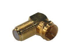 KK-05 [4 Pack] 4pcs total, Hi-end High-Quality Gold Plated, Right Angle F-Type Coaxial RG6 Adapter N2