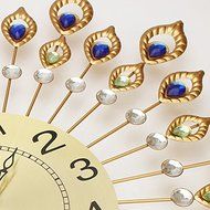 Luxury European Style Creative Iron Art Wall Clock Gorgeous Peacock Diamante Fashion Clock Large N2