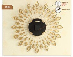 Luxury European Style Creative Iron Art Wall Clock Gorgeous Peacock Diamante Fashion Clock Large N3