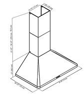 Ancona Rapido Chef II Pyramid 900 CFM Wall Mount Range Hood, 36-Inch N9