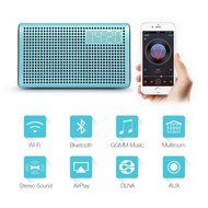 GGMM E3 Wireless WiFi/ Bluetooth Speaker with LED Alarm Clock &amp; Smart USB Charging port, Featuring Airplay, DLNA... N9