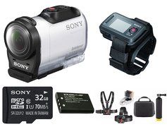 Sony HDR-AZ1VR/W HD Action Cam w/ Live View Remote Adventure Water Action Bundle