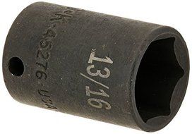 SK Hand Tool 45276 6 Point 3/8-Inch Drive Semi-Deep Impact Socket, 13/16-Inch by SK Hand Tool